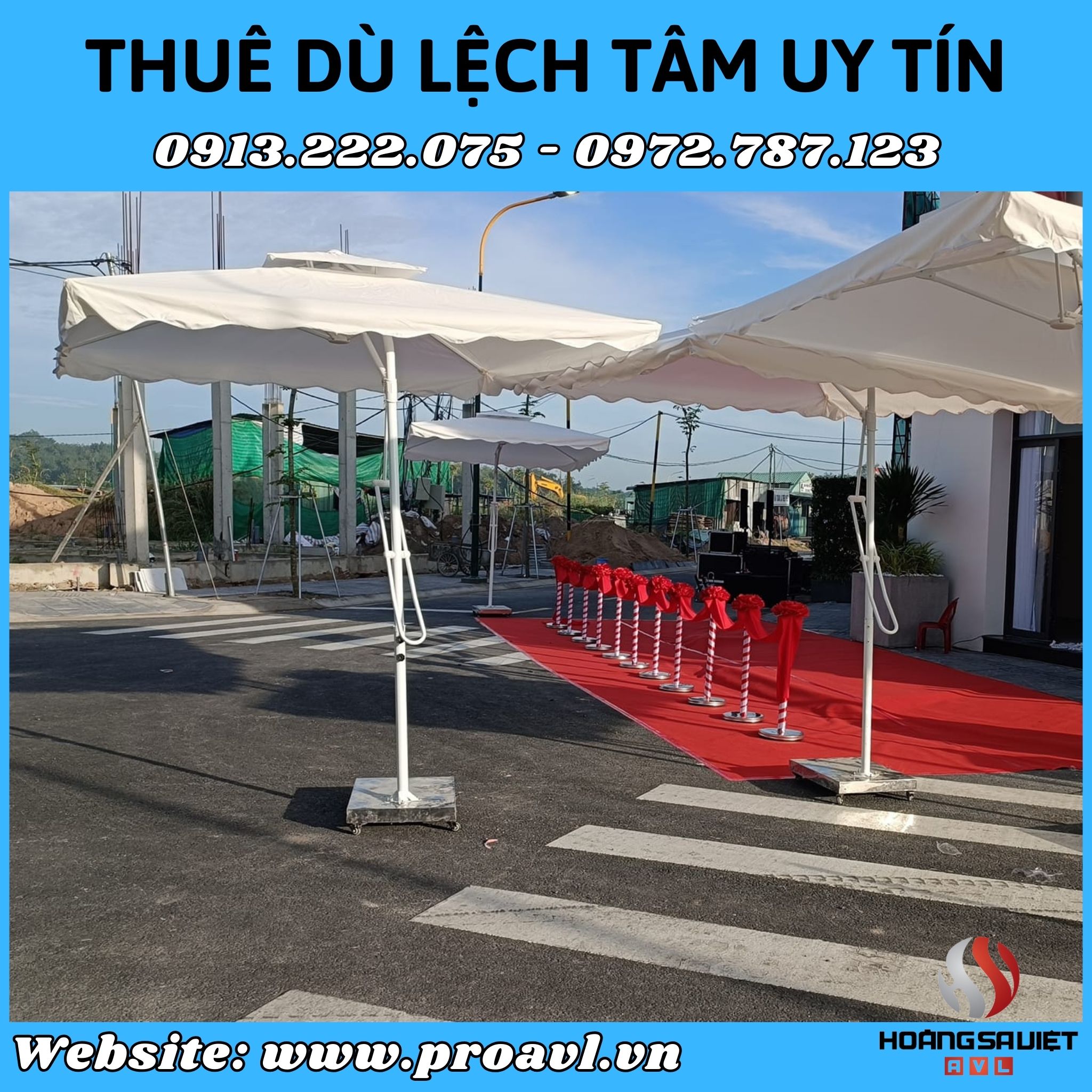 Cho thuê dù lệch tâm chất lượng tại Hà Nội 