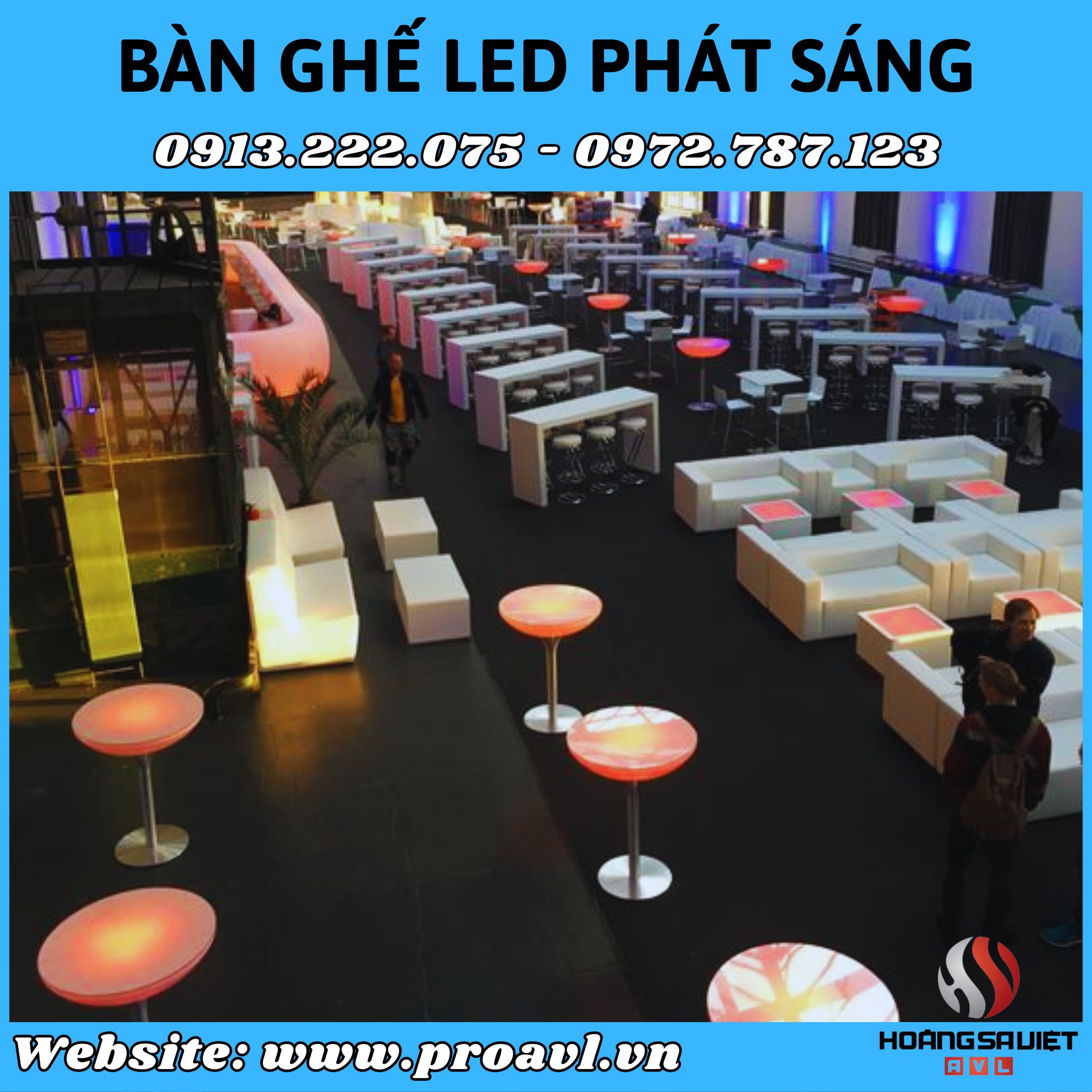 Cho thuê bàn ghế Led sự kiện giá rẻ tại HSV ProAVL