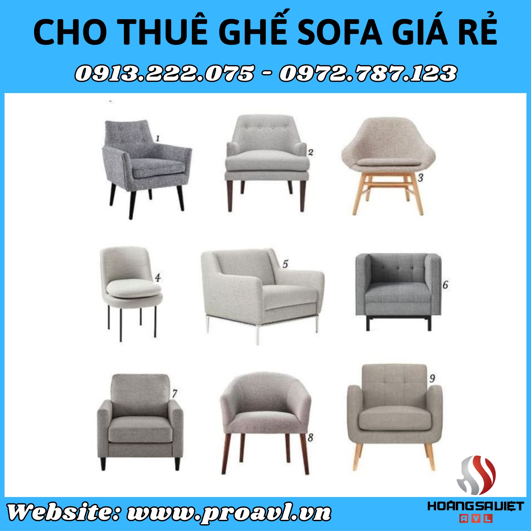 Modern sofa for rent in Hanoi