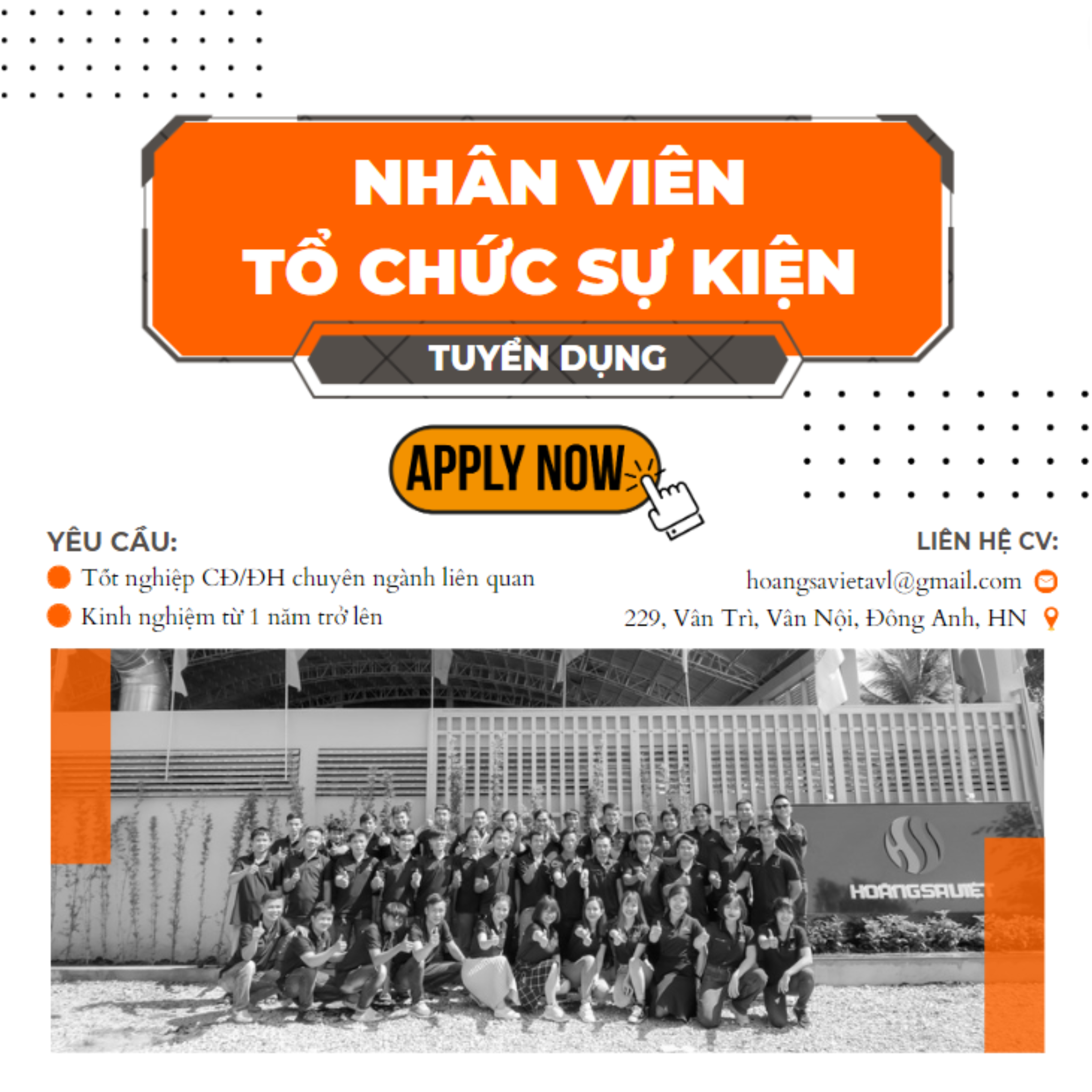 Tuyển dụng nhân viên tổ chức sự kiện