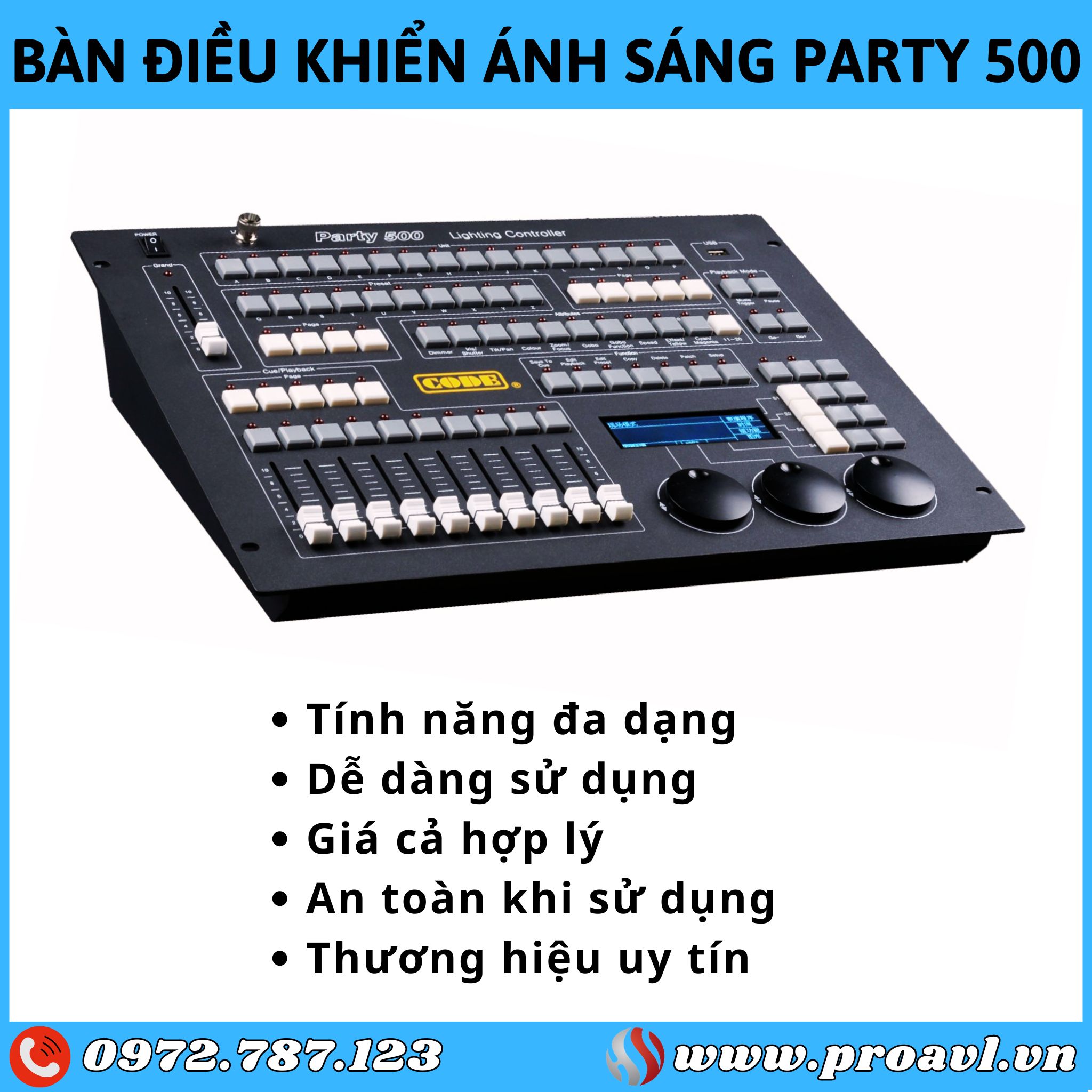 Advantages of Party 500 lighting control table