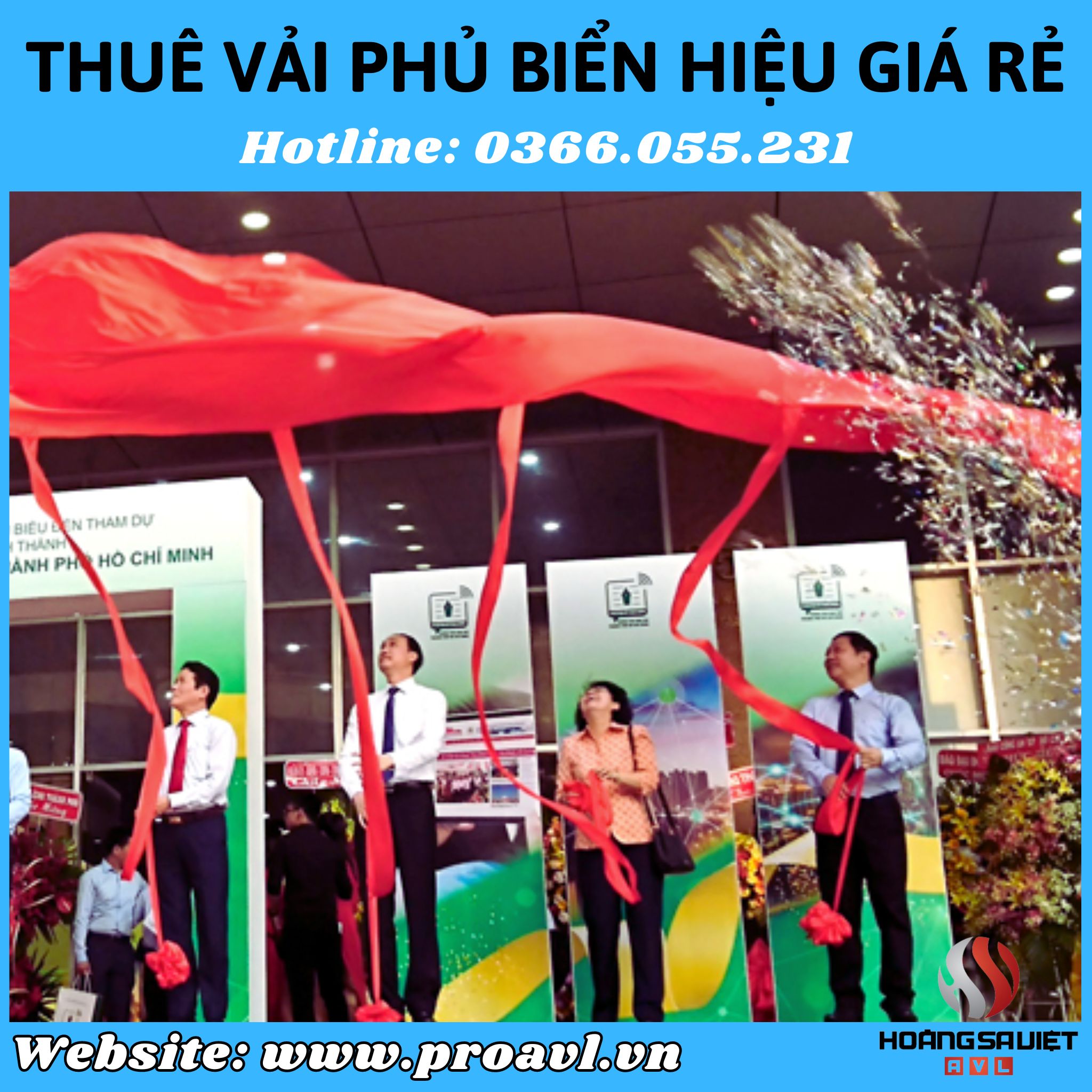 Cho thuê bộ phủ biển hiệu Khai trương - Khánh thành tại Hà Nội