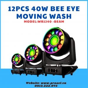 12Pcs 40W Bee Eye Moving Wash Stage Lights
